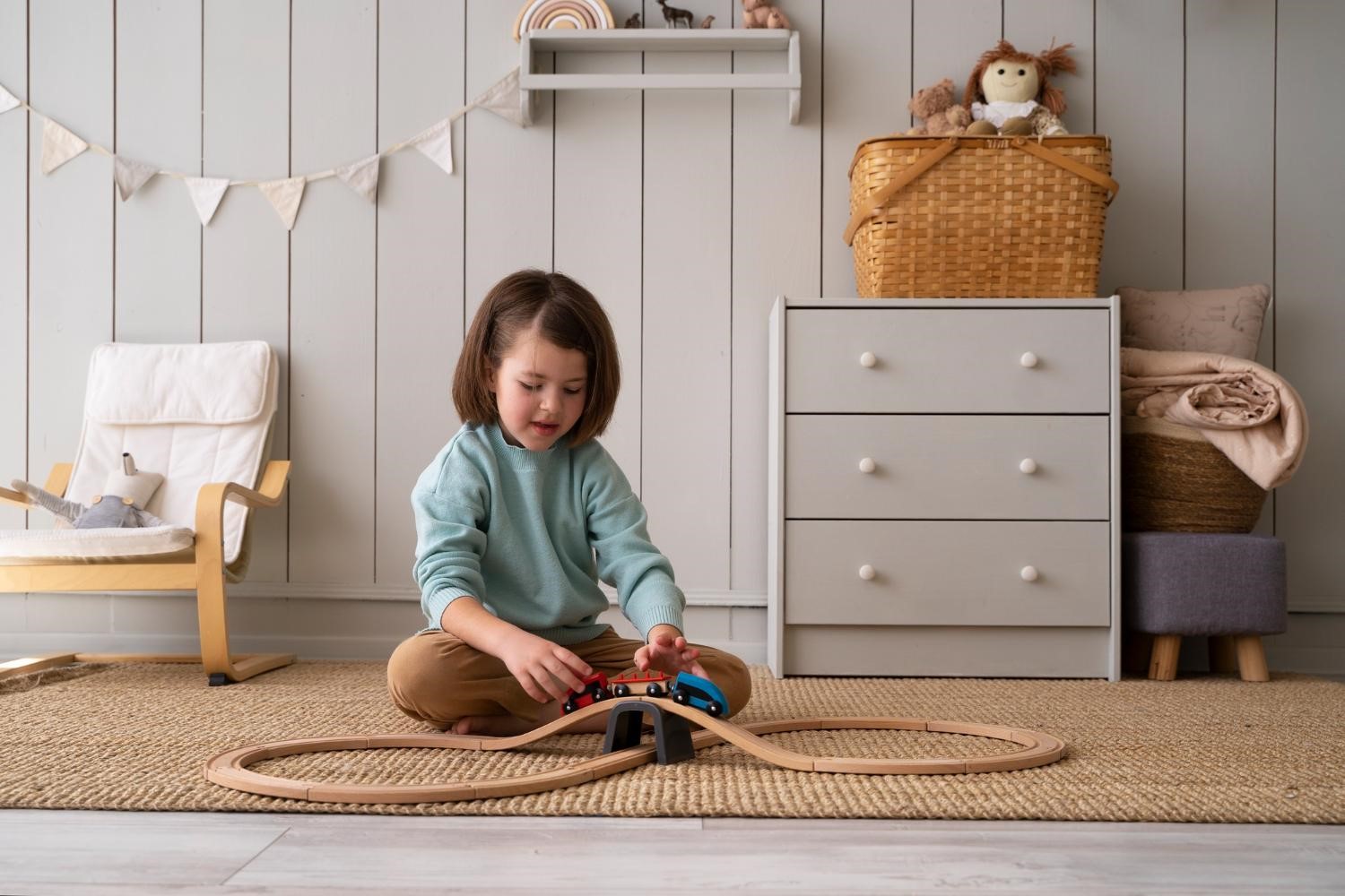 Child playing on a playmat